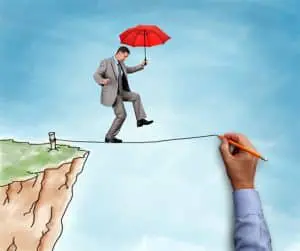 Man umbrella wire