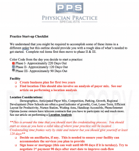 practice start up checklist